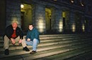 Kyle & Chris on the steps * Kyle and Chris pose in front of the Stormont Assembly. * 1536 x 1002 * (397KB)